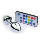 10.2 cm Uzaktan Kumandalı Led Işıklı Orta Boy Çelik Anal Plug
