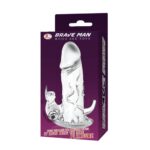 12,5 cm Klitoral Uyarıcılı Tavşan Titreşimli Şeffaf Penis Kılıfı