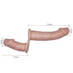 17,5 cm Belden Bağlamalı Çift Taraflı Titreşimli Penis - Görsel 3