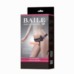 19 cm Belden Bağlamalı Titreşimli İçi Dolu Strapon Penis