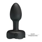 4.5 cm 10 Farklı Titreşimli 5 Led Işıklı Silikon Anal Plug - Görsel 6