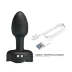 4.5 cm 10 Farklı Titreşimli 5 Led Işıklı Silikon Anal Plug - Görsel 5