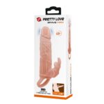 5 cm Dolgu Uzatmalı 10 Fonksiyonlu Çift Titreşimli Penis Kılıfı Prezervatif Vibratör