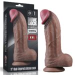 Çift Katmanlı 28 cm Realistik Dev Melez Dildo Penis