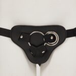 Protez Penis Metal 3 Halkalı Siyah Deri Kemer