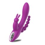 USB Şarjlı Klitoral ve Anal Uyarıcılı Teknolojik Vibratör - Mor